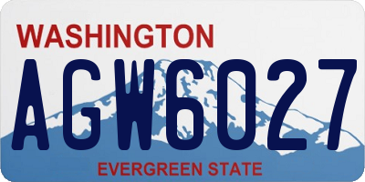 WA license plate AGW6027