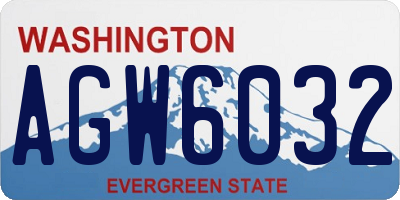 WA license plate AGW6032