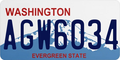 WA license plate AGW6034