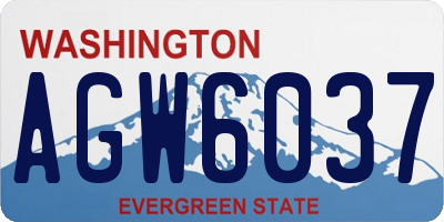 WA license plate AGW6037