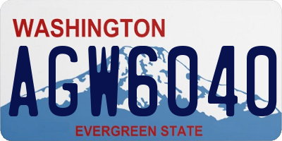 WA license plate AGW6040