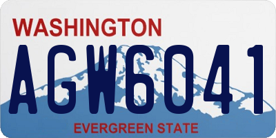 WA license plate AGW6041