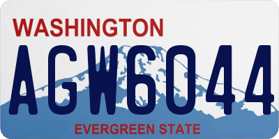 WA license plate AGW6044