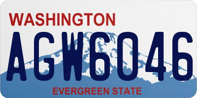 WA license plate AGW6046