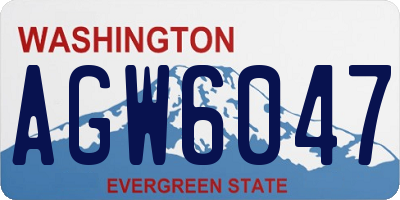 WA license plate AGW6047