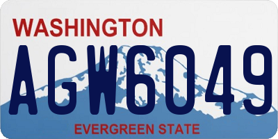 WA license plate AGW6049