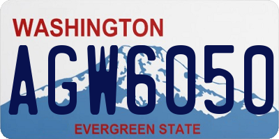 WA license plate AGW6050