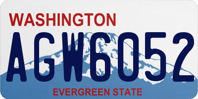 WA license plate AGW6052