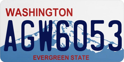 WA license plate AGW6053