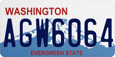 WA license plate AGW6064