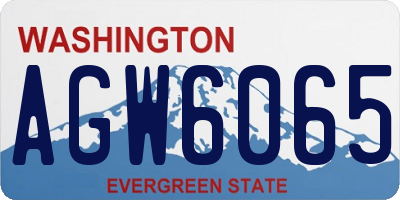 WA license plate AGW6065
