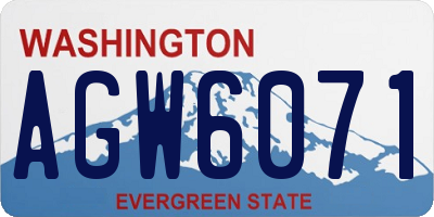 WA license plate AGW6071