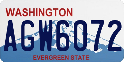 WA license plate AGW6072