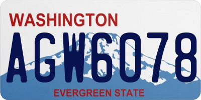 WA license plate AGW6078