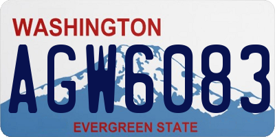 WA license plate AGW6083