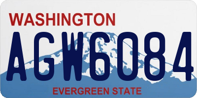 WA license plate AGW6084