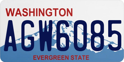 WA license plate AGW6085