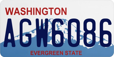 WA license plate AGW6086