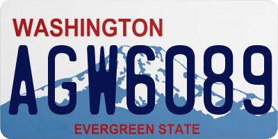 WA license plate AGW6089