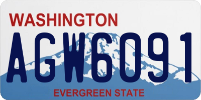 WA license plate AGW6091