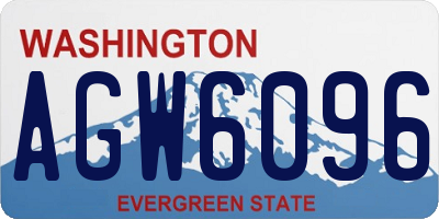 WA license plate AGW6096