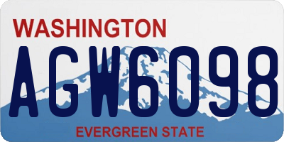 WA license plate AGW6098