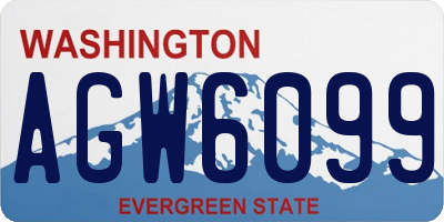 WA license plate AGW6099