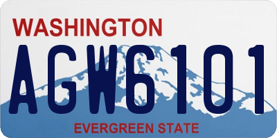 WA license plate AGW6101