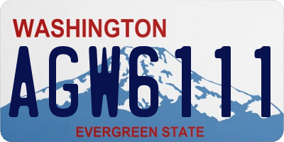 WA license plate AGW6111