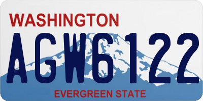 WA license plate AGW6122