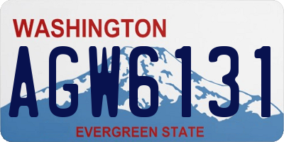 WA license plate AGW6131