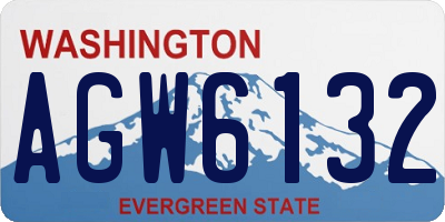 WA license plate AGW6132