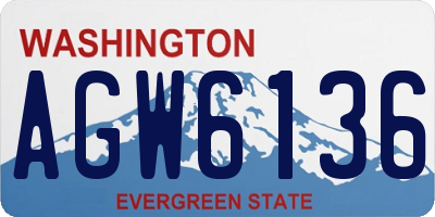 WA license plate AGW6136