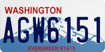 WA license plate AGW6151