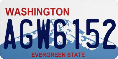WA license plate AGW6152