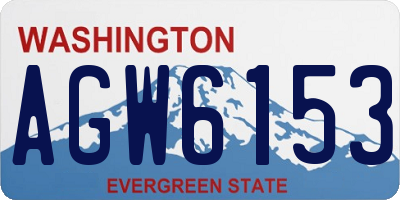 WA license plate AGW6153