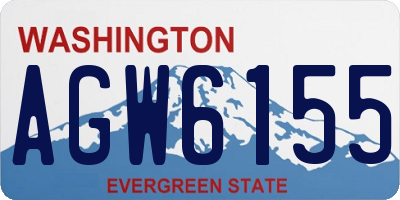 WA license plate AGW6155