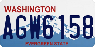 WA license plate AGW6158