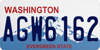 WA license plate AGW6162