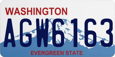 WA license plate AGW6163