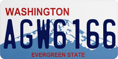WA license plate AGW6166