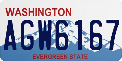 WA license plate AGW6167