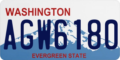 WA license plate AGW6180