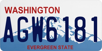 WA license plate AGW6181