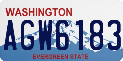 WA license plate AGW6183