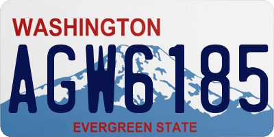 WA license plate AGW6185