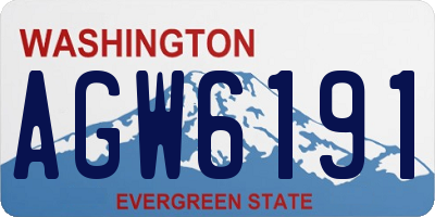 WA license plate AGW6191
