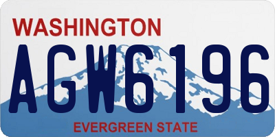 WA license plate AGW6196