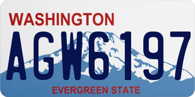 WA license plate AGW6197