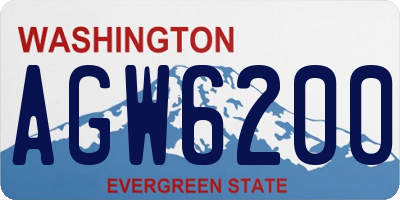WA license plate AGW6200